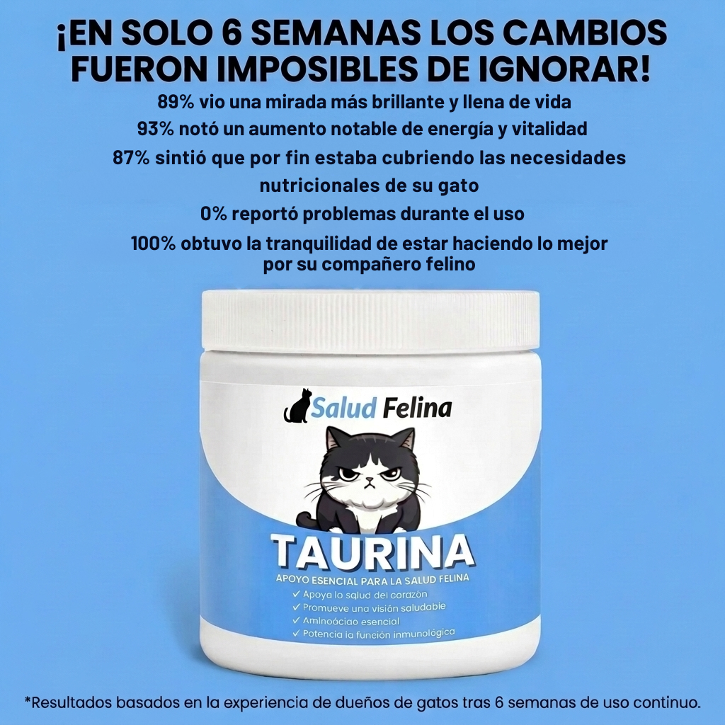 Protege el corazón, la visión y el bienestar de tu gato todos los días con Taurina de SaludFelina™