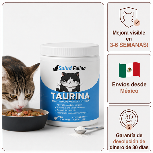 Protege el corazón, la visión y el bienestar de tu gato todos los días con Taurina de SaludFelina™