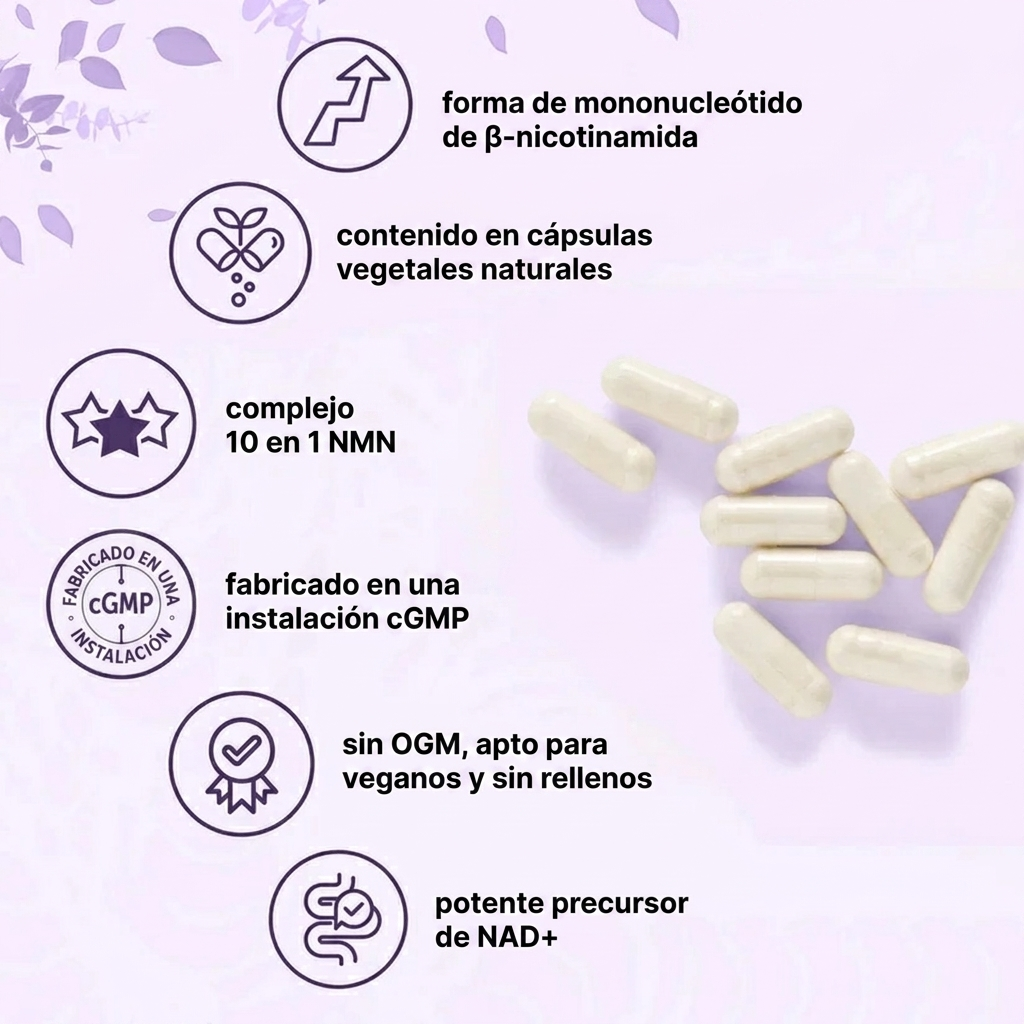 NMN Complex 10 en 1  Complejo antienvejecimiento  | 60 Cápsulas