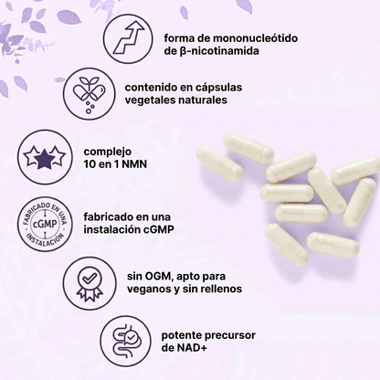 NMN Complex 10 en 1  Complejo antienvejecimiento  | 60 Cápsulas